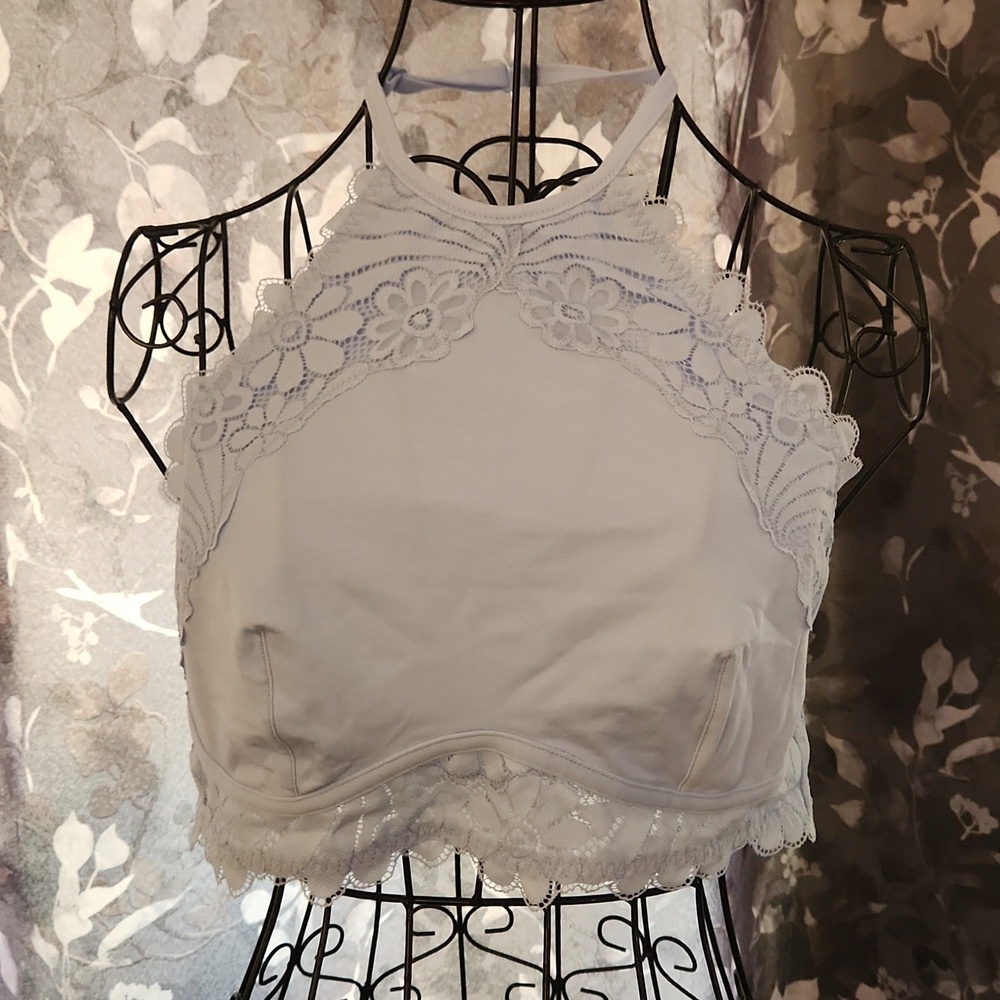 Colsie Light Blue Lace Halter Top Bralette